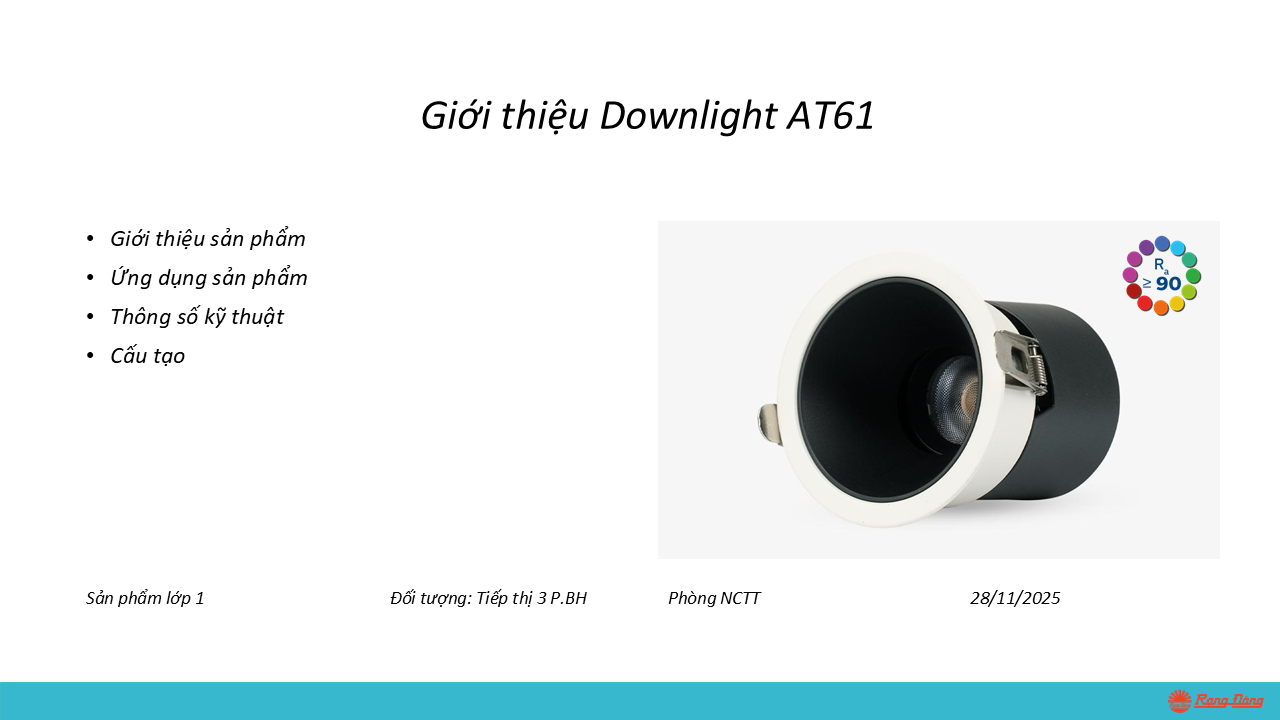 Bài 3.17 Đào tạo sản phẩm downlight AT61